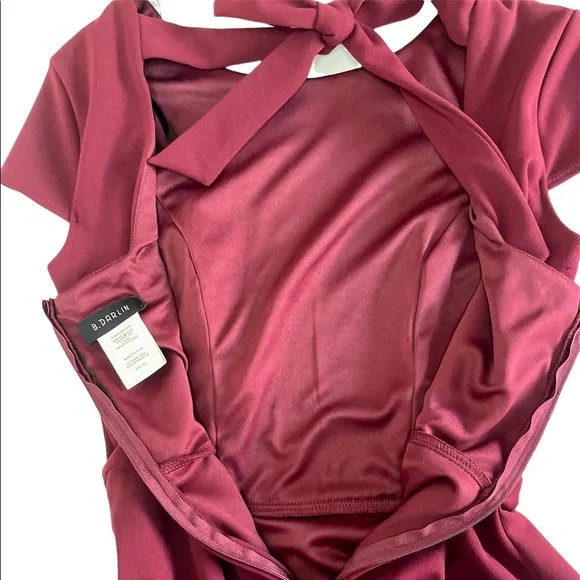 B. Darling A Line Mini Dress in Burgundy Sz 4 - Picture 5 of 9